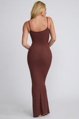 Modal Scoop-Neck Maxi Dress in Chocolate
