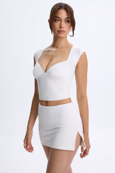 Modal Mid-Rise Micro Mini Skirt in White