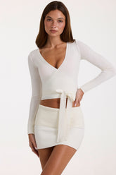 Soft Knit Wrap Top in Ivory