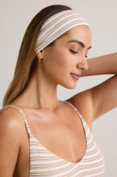 Modal Ribbed Headband in Pink & Yellow Stripe