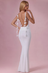 Jersey Draped Gown in White