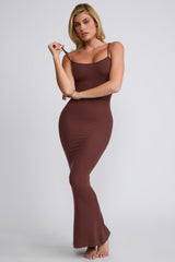 Modal Scoop-Neck Maxi Dress in Chocolate