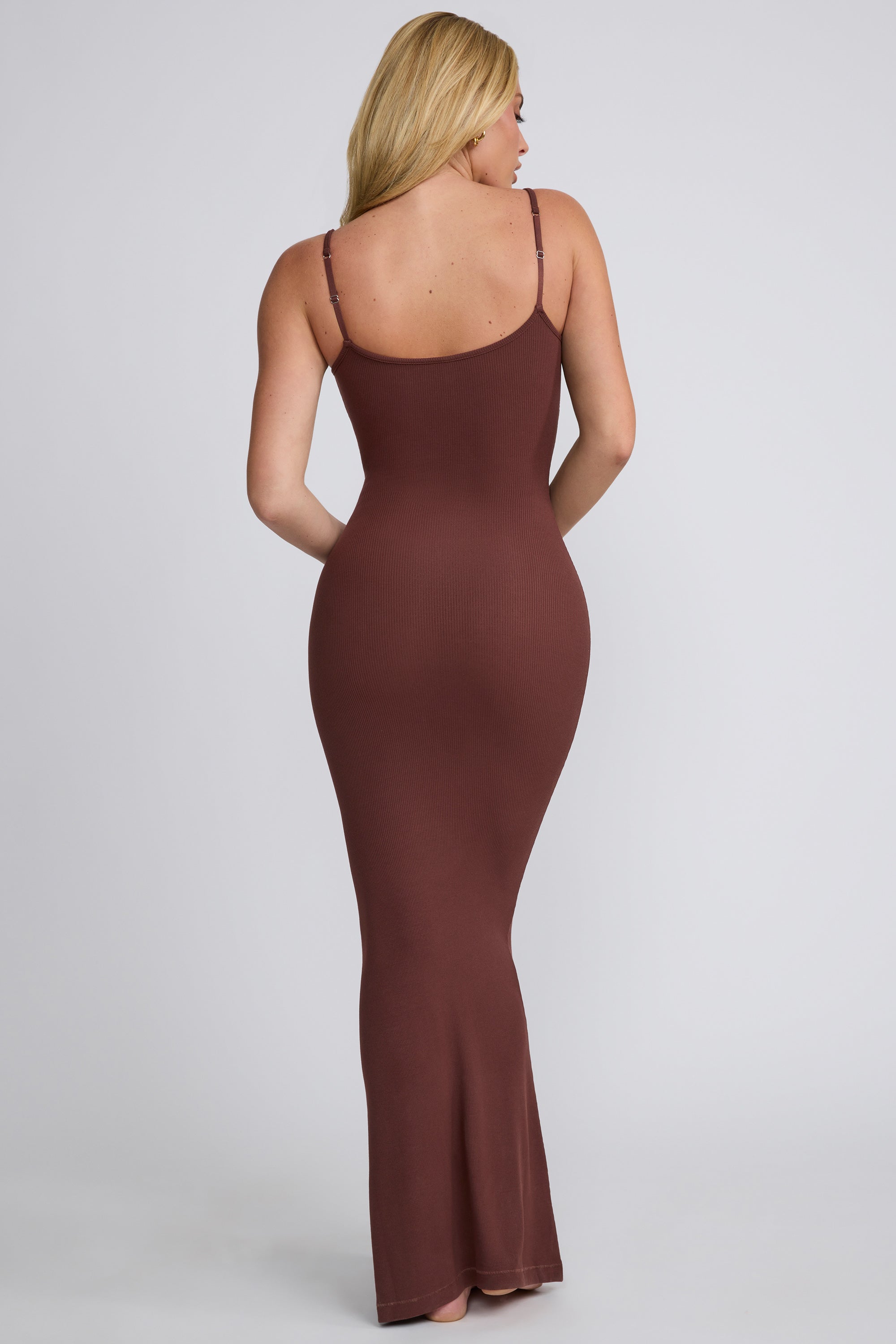 Modal Scoop-Neck Maxi Dress in Chocolate