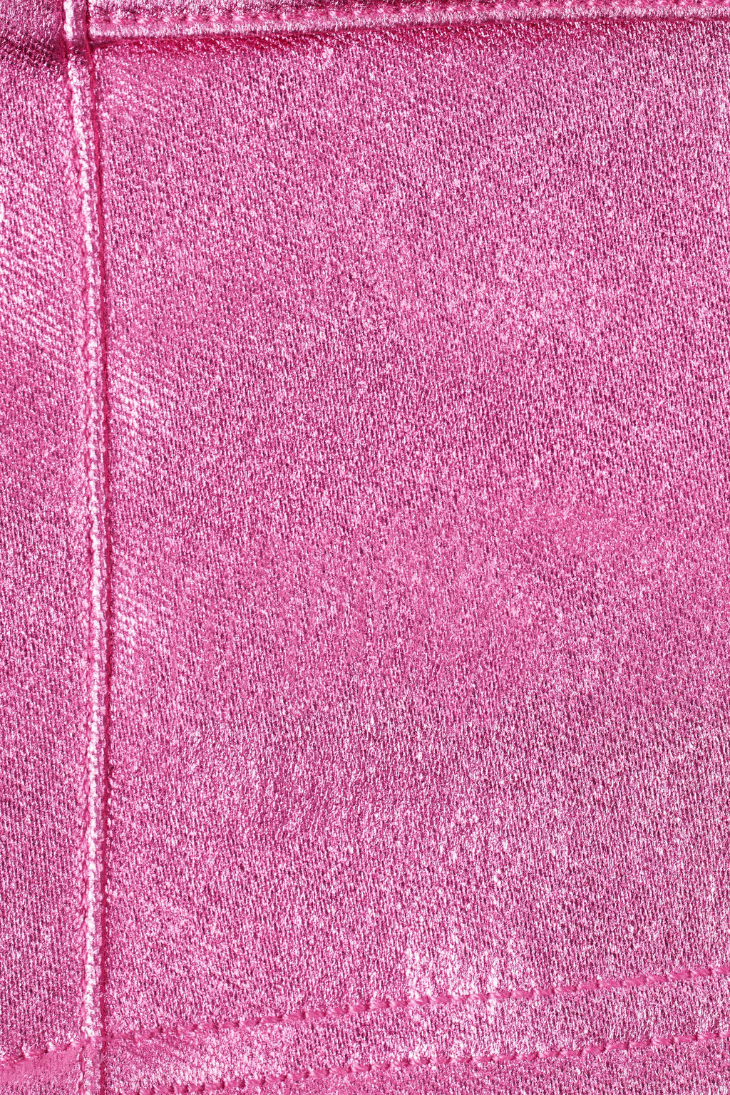 Metallic Denim Mid-Rise Cargo Mini Skirt in Deep Pink
