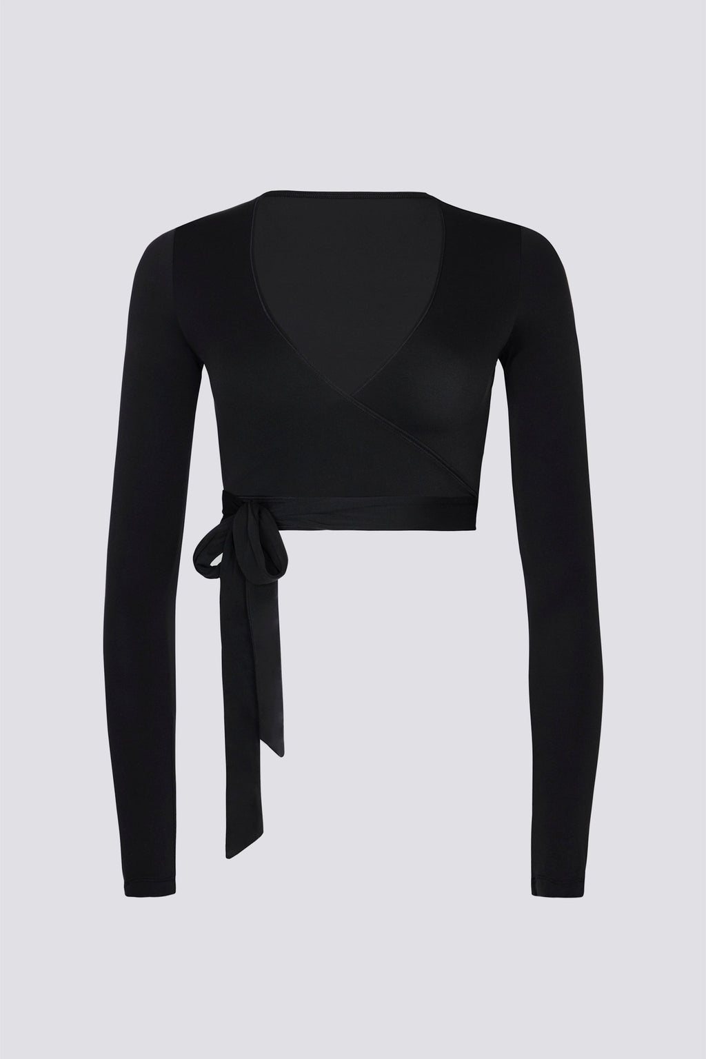 Soft Jersey Wrap Crop Top in Black