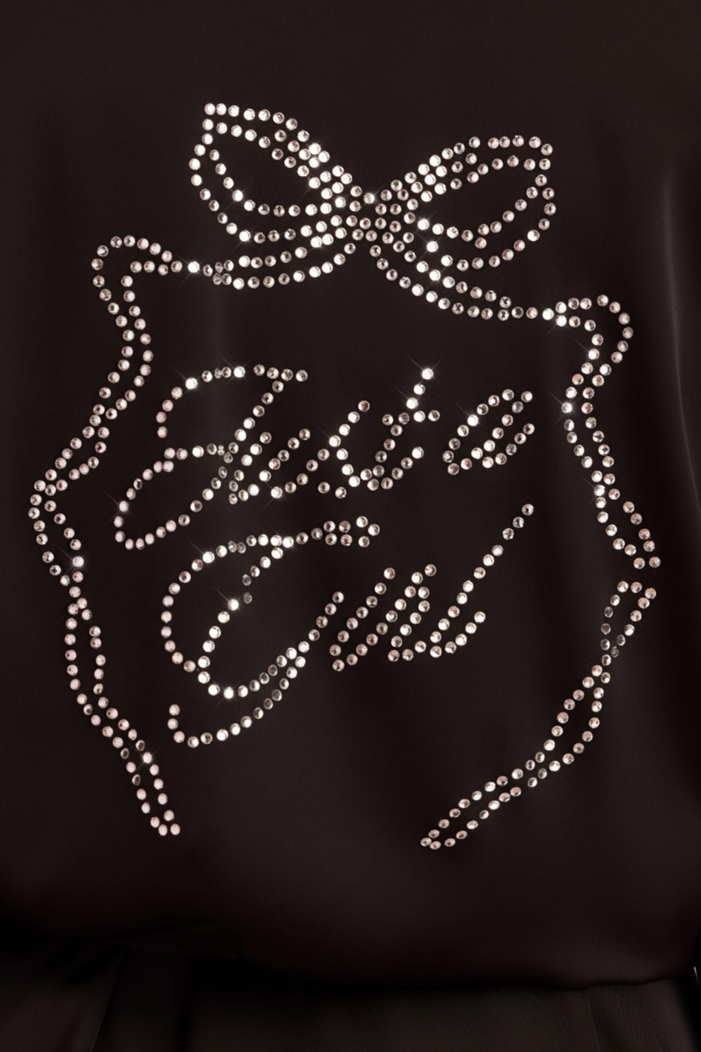 Embellished Loose-Fit Wrap-Over Robe in Black