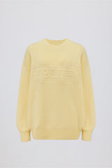 Ribbed Knit Oversized Jumper in Lemon