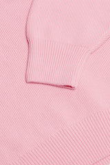 Ribbed Knit Oversized Jumper in Pale Pink